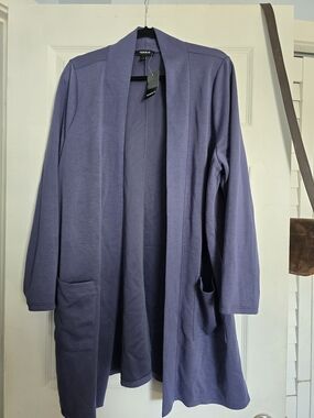 torrid Long Open-Front Cardigan in Periwinkle Blue